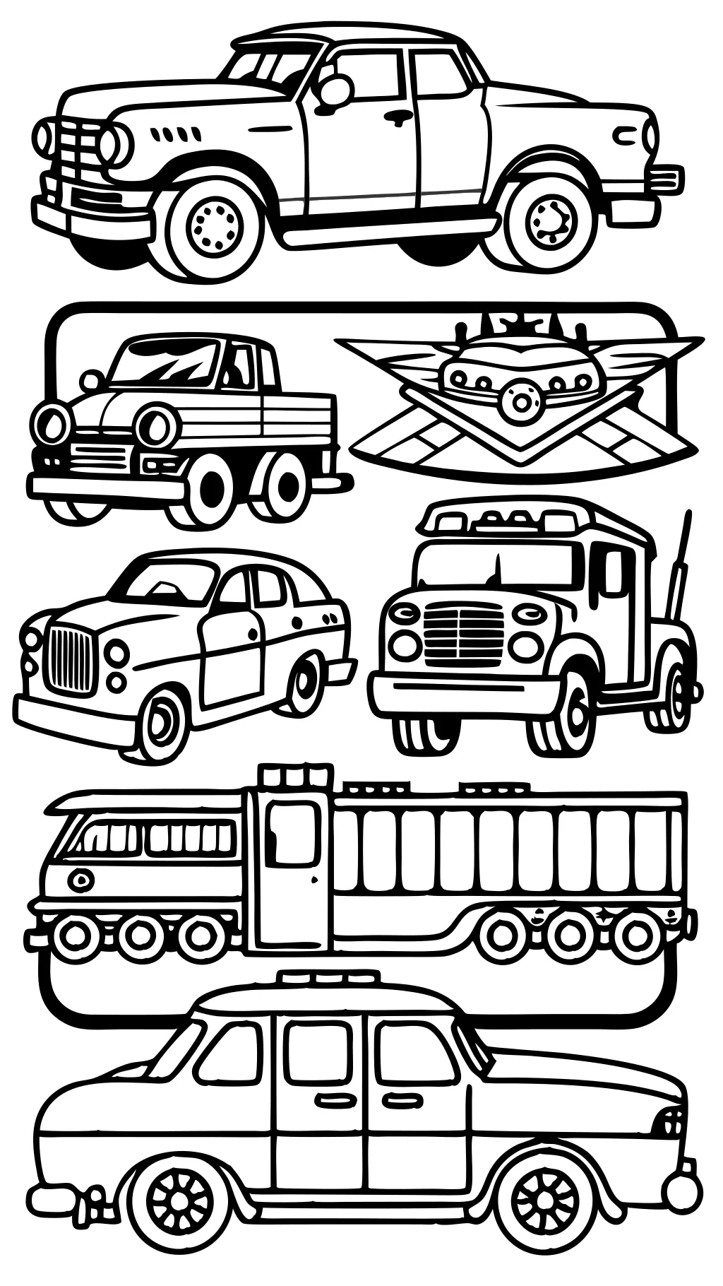 coloriages de camions et de voitures